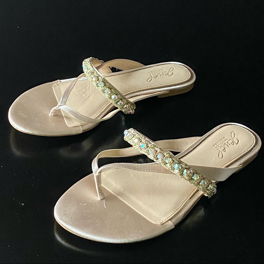 Jewel Badgley Mischka Embellished Sandals 8M